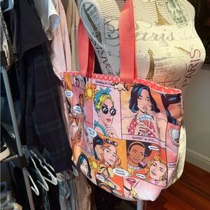 Estee Lauder Pink and Orange Comic Print Tote